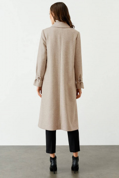 Пальто Nelva 0092 светло-бежевый - фото 3