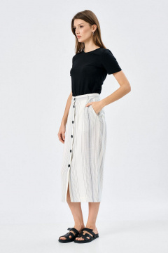 Легкая летняя юбка в полоску из хлопка и текстиля Art Ribbon M3823Y - фото 3