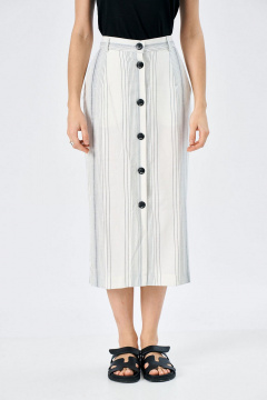 Легкая летняя юбка в полоску из хлопка и текстиля Art Ribbon M3823Y - фото 1