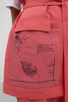 Льняной жилет яркого розового цвета с декоративной печатью Art Ribbon M3846J - фото 4