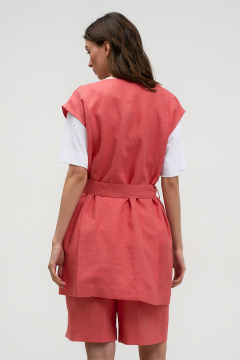 Льняной жилет яркого розового цвета с декоративной печатью Art Ribbon M3846J - фото 3