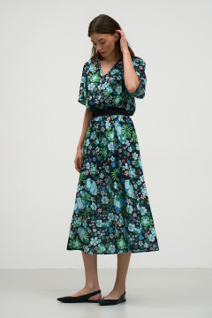 Платье с цветочным принтом А-силуэта с эластичной талией Art Ribbon M3884P - фото 2