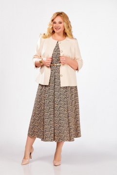 Жакет, платье Swallow 825 светло-бежевый - фото 2