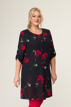 Кардиган, топ Svetlana-Style 3006 черный+цветы - фото 3