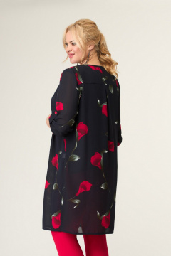 Кардиган, топ Svetlana-Style 3006 черный+цветы - фото 2