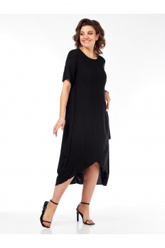 Платье бохо из вискозы с коротким рукавом Медея и К 2241 черный - фото 5