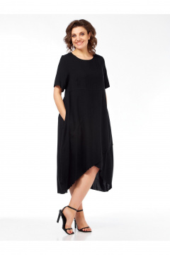 Платье бохо из вискозы с коротким рукавом Медея и К 2241 черный - фото 4