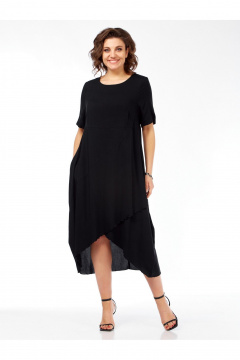 Платье бохо из вискозы с коротким рукавом Медея и К 2241 черный - фото 3