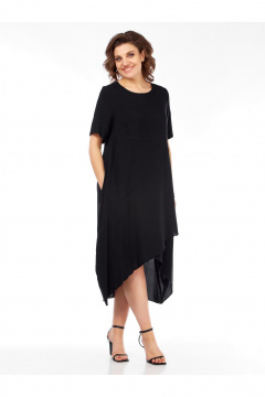 Платье бохо из вискозы с коротким рукавом Медея и К 2241 черный - фото 2
