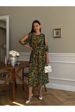 Платье Dilana VIP 2093 зеленый_принт - фото 1