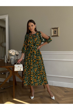 Платье Dilana VIP 2093 зеленый_принт - фото 3