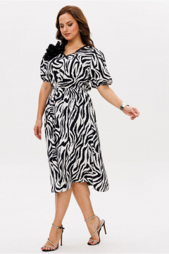 Платье Mislana 1774 черно-белый - фото 4