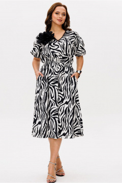 Платье Mislana 1774 черно-белый - фото 3