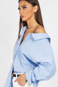 Блуза VIZAVI 727 бело-голубая_полоска - фото 2