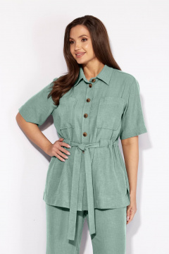 Блуза, брюки Ольга Стиль Л-222 мята - фото 4