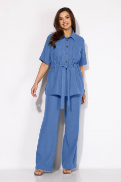 Блуза, брюки Ольга Стиль Л-222 светло-синий - фото 2
