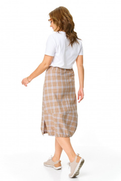 Футболка, юбка T&N 7639 белый+бежевый_в_клетку - фото 5
