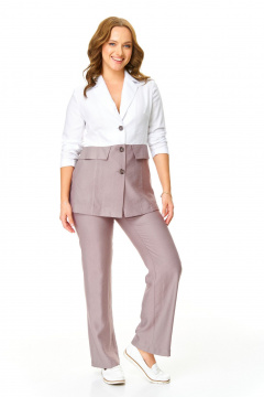 Брюки, жакет T&N 7644 какао-белый - фото 3