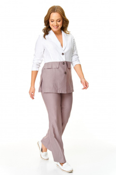 Брюки, жакет T&N 7644 какао-белый - фото 1