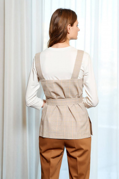 Жилет Nelva 1718 бежевый_клетка - фото 4