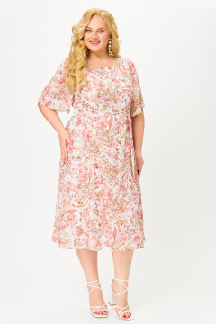 Платье Swallow 827.1 бежево-розовые_цветы - фото 2