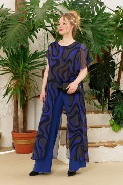 Брюки, туника Anastasia 1100.1 принт/синий - фото 3