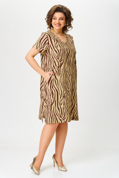 Платье БелЭльСтиль 871-3 19 22 бежевый - фото 5