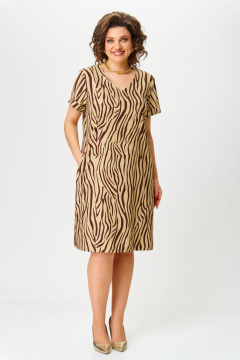 Платье БелЭльСтиль 871-3 19 22 бежевый - фото 2