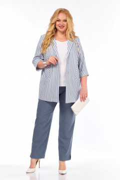 Блуза, брюки, жакет Tensi 374 джинсовый - фото 3