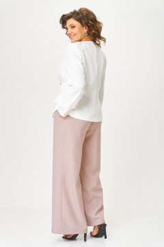 Брюки, жакет, топ ANASTASIA MAK 1123 пудра+молочный - фото 3