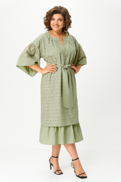 Платье ANASTASIA MAK 1255-А олива - фото 3