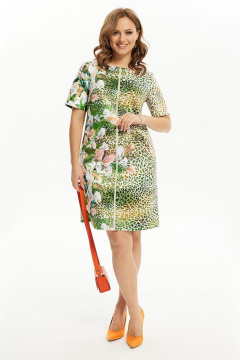 Платье Condra 10216 бежево-зеленый - фото 5