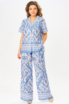 Блуза, брюки Fita 3061 бежево-голубой - фото 5