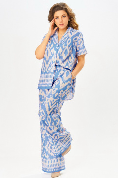 Блуза, брюки Fita 3061 бежево-голубой - фото 2