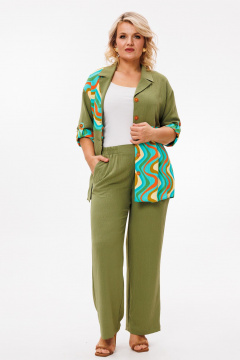 Блуза, брюки Anastasia 1214 олива - фото 2