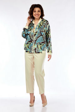 Брюки, бомбер, футболка Милора-стиль 1329 рептилия_молоко - фото 1