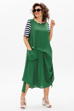 Платье Michel chic 2178 зеленый-полоска - фото 4