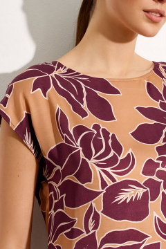 Блуза Nelva 22715 бордовый принт - фото 3