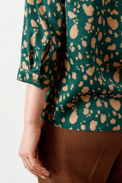 Блуза Nelva 22760 бежево-зеленый - фото 4