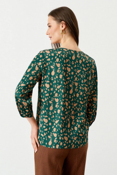 Блуза Nelva 22760 бежево-зеленый - фото 3