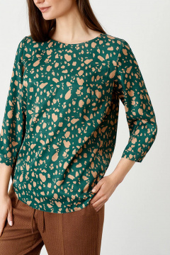 Блуза Nelva 22760 бежево-зеленый - фото 2
