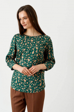 Блуза Nelva 22760 бежево-зеленый - фото 1