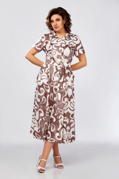 Платье Swallow 844 капучино_в_молочный_принт - фото 2