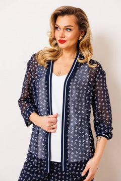 Блуза, брюки, топ Мода Юрс 2900 синий_якоря - фото 3