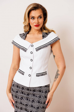 Жакет, юбка Мода Юрс 2022 черно-белый - фото 3