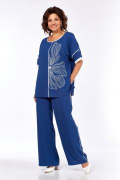 Блуза, брюки Диомант 2064 синий - фото 2