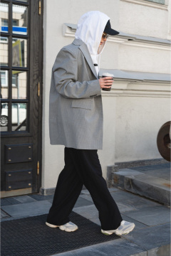 Демисезонный серый жакет и юбка из шерстяной ткани Skipper Design 320/gray4 - фото 3