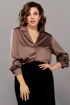 Блуза Ольга Стиль С-911 кофейный - фото 1