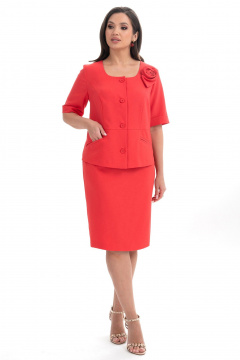 Жакет, юбка Alani Collection 2342 коралл - фото 3
