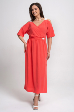 Платье Alani Collection 2356 коралл - фото 2